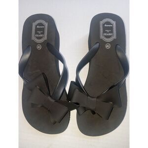 Heamera Jieaiku Black Sandal Wedge Big‎ BOW Shoes Size 40/9